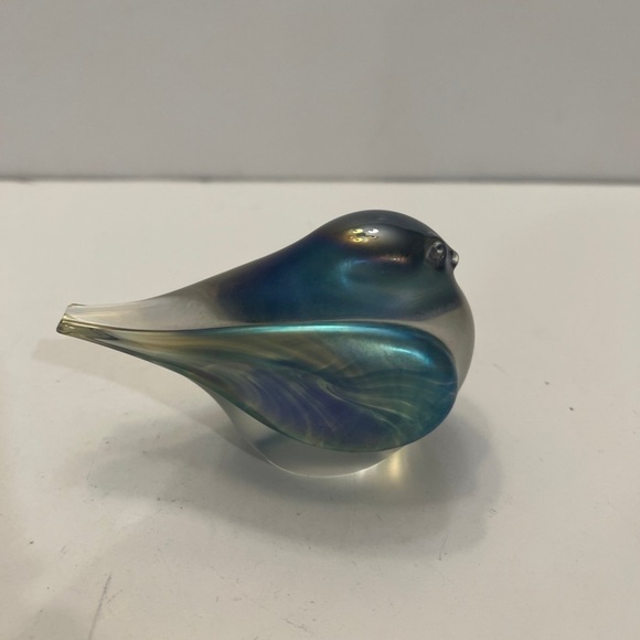 Vintage Zellique Studio Iridescent Art Glass Bird SIGNED Feb 1982 Paperweight - Picture 3 of 10